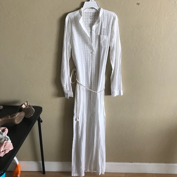 white button down beach cover up